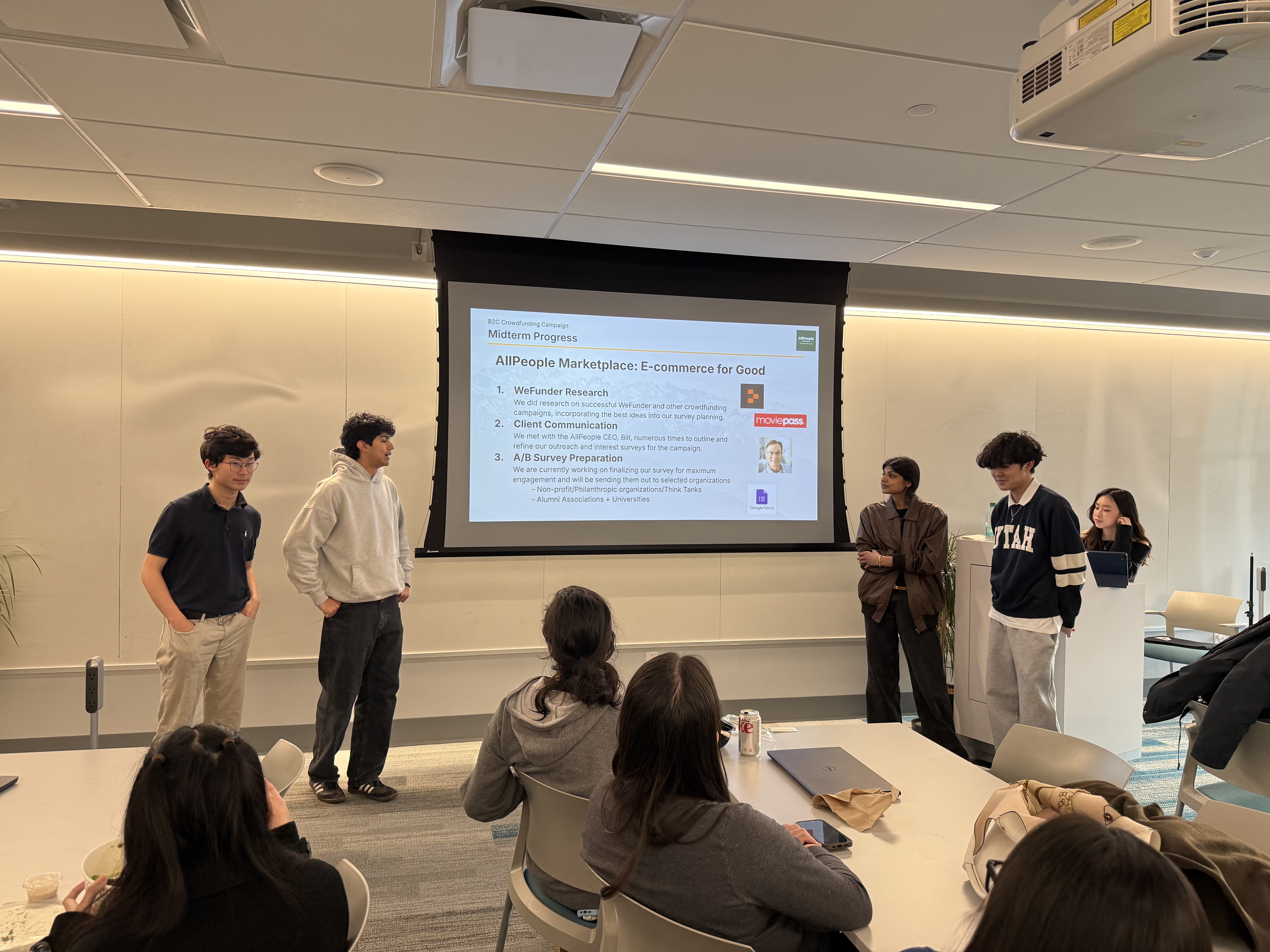 AllPeople project team presenting midterm progress